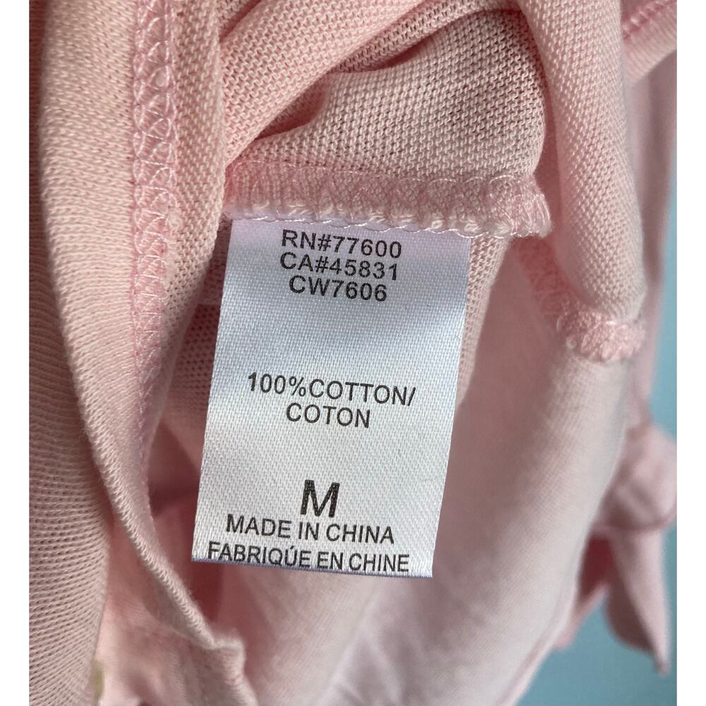 NWT Chaser 100% Cotton Button Up Top Pink Medium Coquette - Picture 6 of 9
